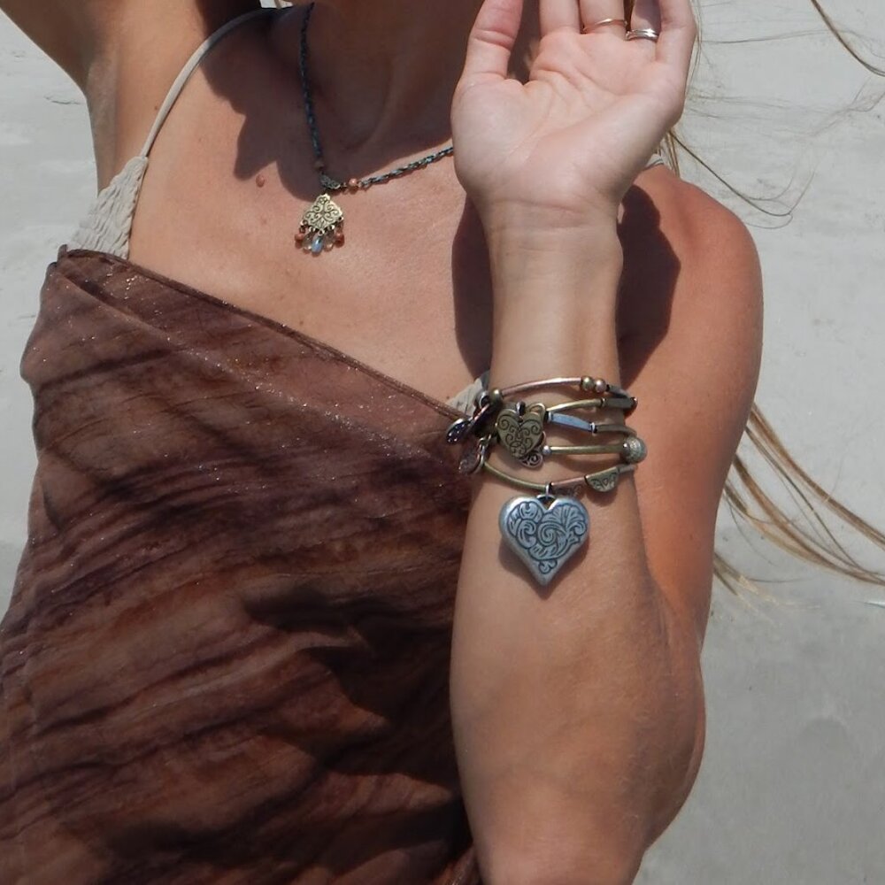 Triangular Brown Shawl With Fringe - image 2